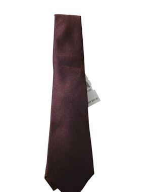 Perry Ellis Solid Burgundy Men's Tie